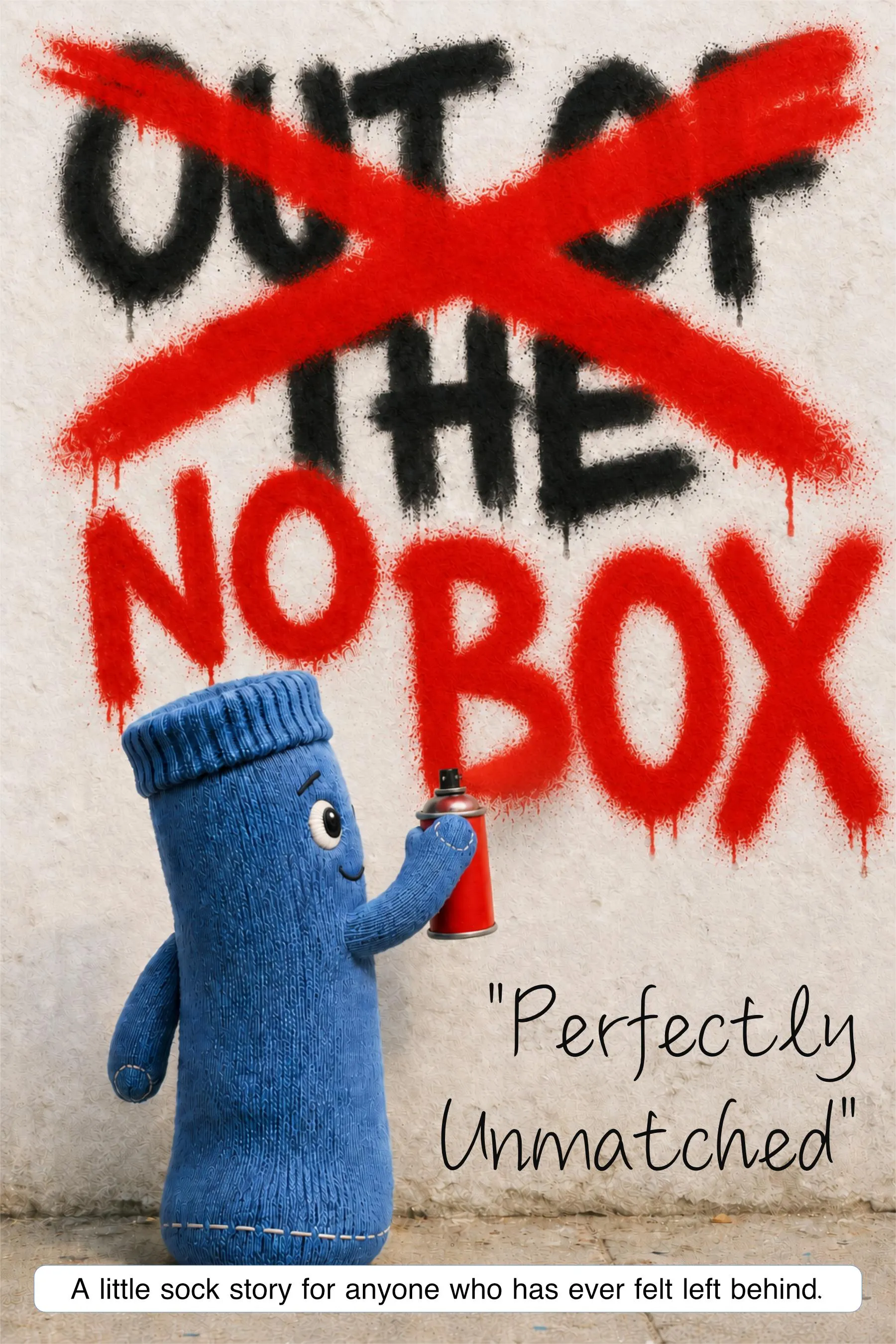 Cover of Perfectly Unmatched, showing Lefty spray-painting the NO BOX logo
